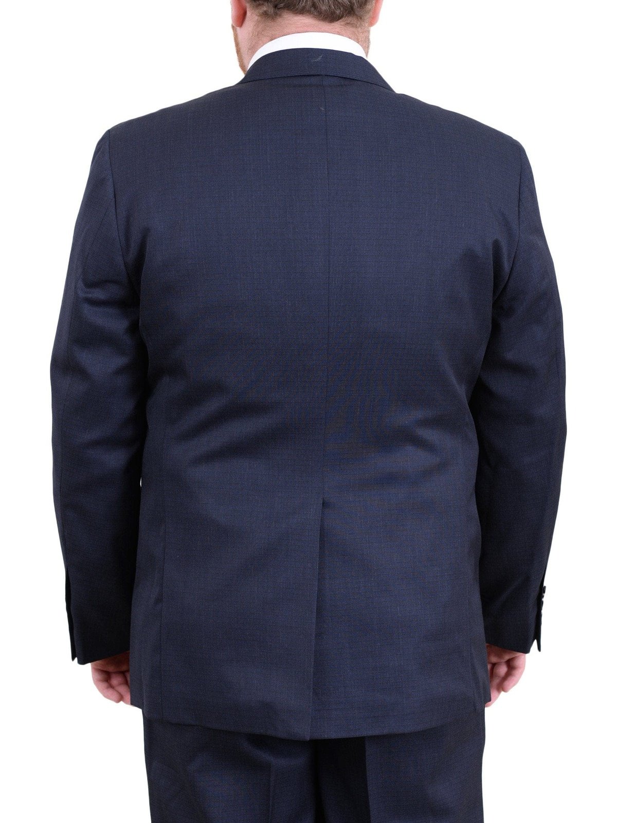Arthur Black TWO PIECE SUITS Men&#39;s Arthur Black Executive Portly Fit Navy Blue Check Two Button Wool Suit