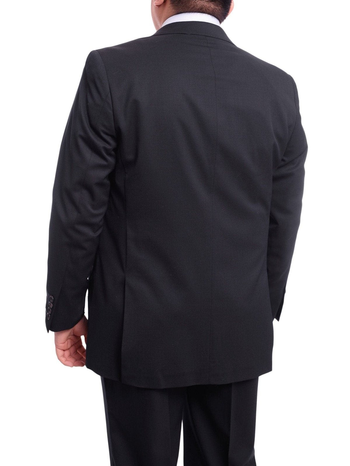 Arthur Black TWO PIECE SUITS Men&#39;s Arthur Black Executive Portly Fit Solid Navy Blue Two Button Wool Suit