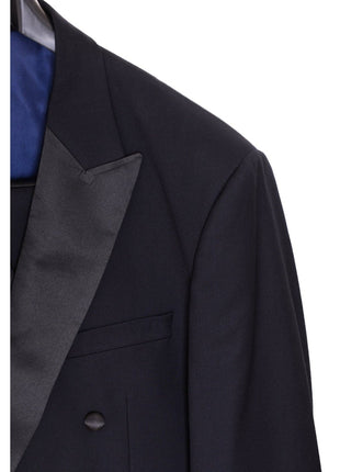 Braveman Slim Fit Navy Blue Double Breasted Tuxedo Tux Suit - The Suit Depot