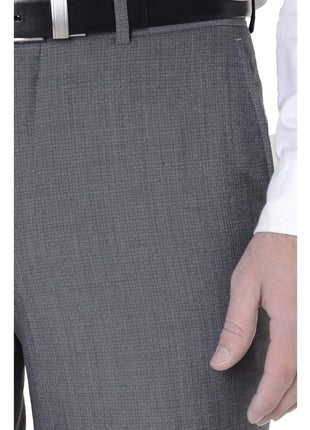 Bar III PANTS Bar III Mens Slim Fit Gray Textured Flat Front Wool Blend Dress Pants