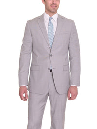 Thumbnail for Bar III Sale Suits Bar III Slim Fit Light Gray Neat Textured Two Button Wool Suit