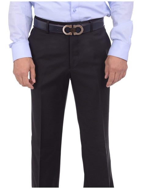 Shop Napoli Slim Fit Black Wool Cashmere Dress Pants | The Suit Depot