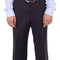 Bartorelli PANTS Mens Napoli Extra Slim Fit Solid Navy Blue Super 150s Wool Cashmere Dress Pants