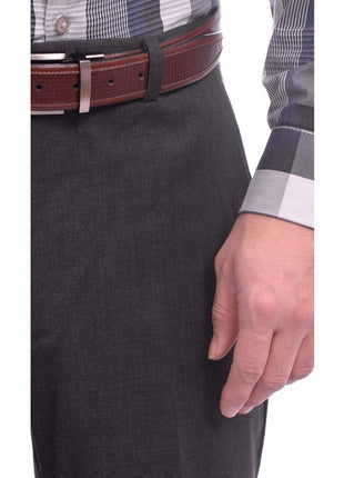 BCBG Sale Pants Bcbg Regular Fit Solid Charcoal Gray Flat Front Wool Stretch Dress Pants