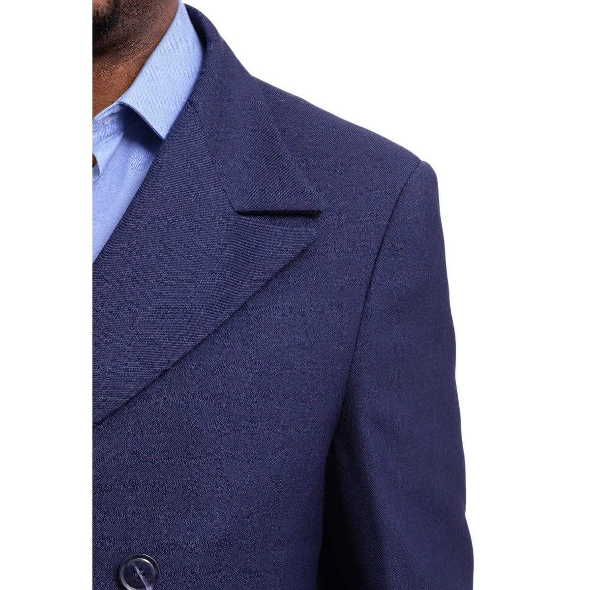 Black Diamond Men&#39;s Black Diamond Navy Blue Wool Gabardine Double Breasted Trench Coat