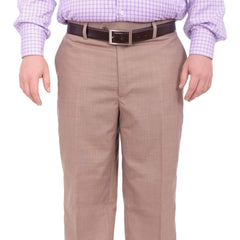 Black Diamond PANTS 44W Black Diamond Classic Fit Beige Textured Flat Front Wool Dress Pants