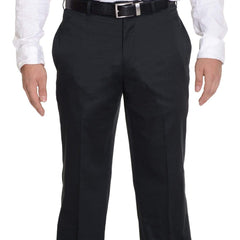 Bloomingdale's PANTS 32W Bloomingdale's Classic Fit Solid Black Flat Front Cotton Washable Dress Pants
