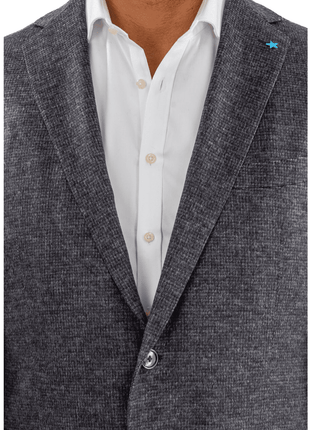 Blujacket BLAZERS Blujacket Mens Blue & Gray Silk Cashmere Regular Fit 2 Button Blazer Sportcoat