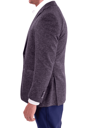 Blujacket BLAZERS Blujacket Mens Blue & Gray Silk Cashmere Regular Fit 2 Button Blazer Sportcoat