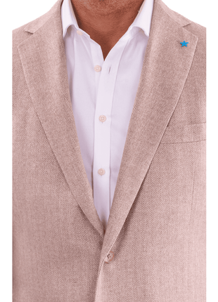 Blujacket BLAZERS Blujacket Mens Sand Regular Fit Silk Cashmere 2 Button Blazer Sportcoat