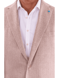 Thumbnail for Blujacket BLAZERS Blujacket Mens Sand Regular Fit Silk Cashmere 2 Button Blazer Sportcoat