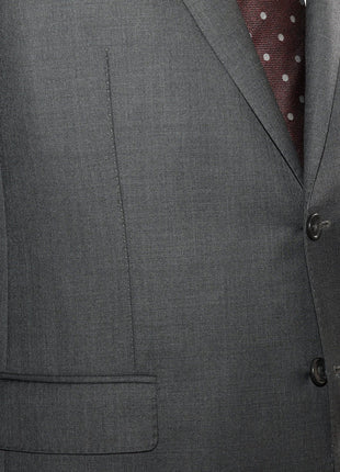 Blujacket BLAZERS Blujacket Mens Solid Charcoal Gray 100% Wool Trim Fit Blazer Sportcoat