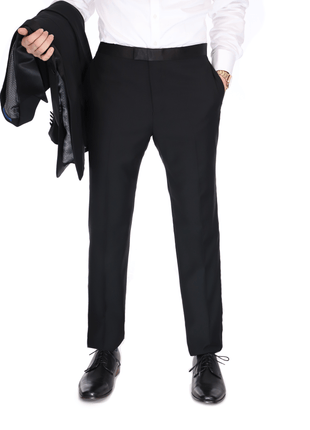 Blujacket SUITS Blujacket Men's Black 100% Italian Wool Canvassed Regular Fit Tuxedo Suit