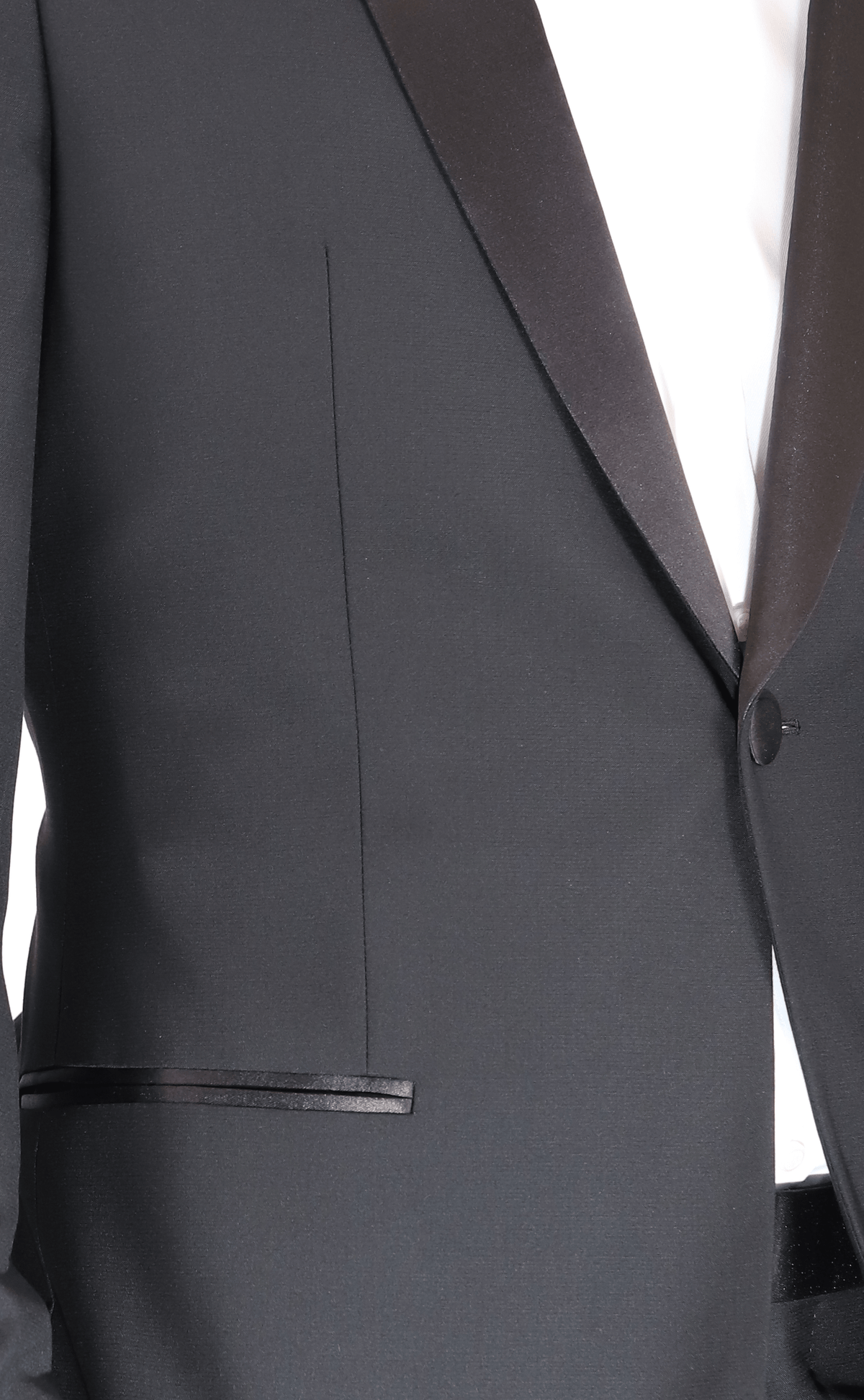 Blujacket SUITS Blujacket Men&#39;s Black Italian Wool Canvassed Regular Fit Shawl Lapel Tuxedo Suit