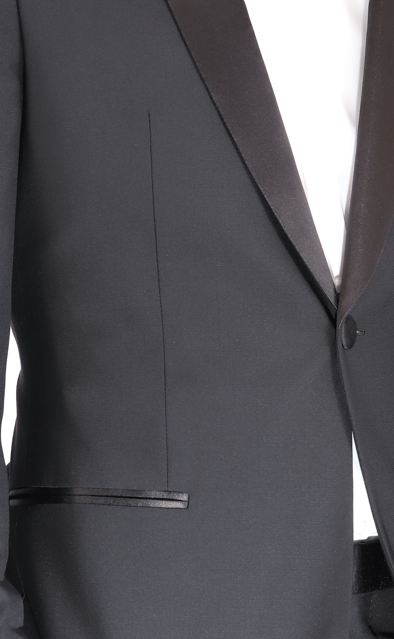 Blujacket SUITS Blujacket Men's Black Italian Wool Canvassed Regular Fit Shawl Lapel Tuxedo Suit