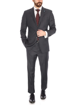 Blujacket SUITS Blujacket Men's Charcoal Gray 100% Wool Canvassed Regular Fit Suit