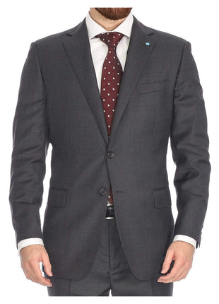 Blujacket SUITS Blujacket Men's Charcoal Gray 100% Wool Canvassed Regular Fit Suit