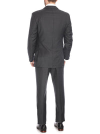 Thumbnail for Blujacket SUITS Blujacket Men's Charcoal Gray 100% Wool Canvassed Slim Fit Suit