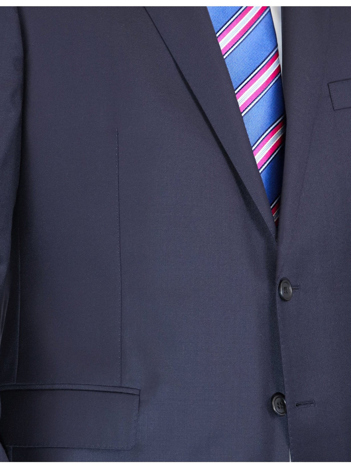 Blujacket SUITS Blujacket Men&#39;s Solid Navy Blue 100% Wool Canvassed Slim Fit Suit