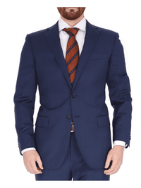 Thumbnail for Blujacket SUITS Blujacket Mens Blue Check 100% Wool Trim Fit 2 Button Suit