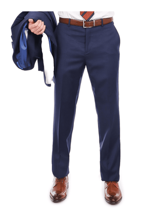 Blujacket SUITS Blujacket Mens Blue Check 100% Wool Trim Fit 2 Button Suit