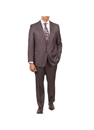 Blujacket SUITS Blujacket Mens Brown 100% Reda Wool Regular Fit Suit