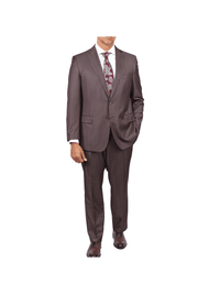 Thumbnail for Blujacket SUITS Blujacket Mens Brown 100% Reda Wool Regular Fit Suit