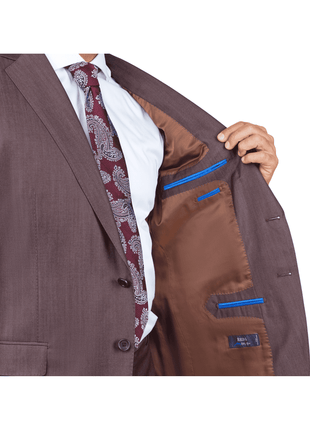 Blujacket SUITS Blujacket Mens Brown 100% Reda Wool Regular Fit Suit