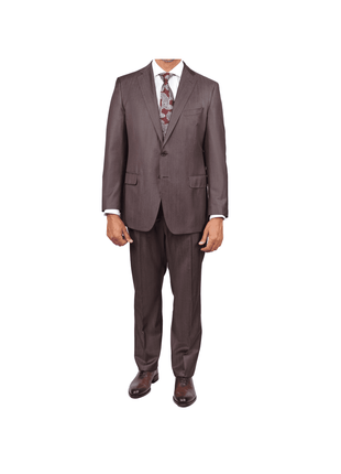 Blujacket SUITS Blujacket Mens Brown 100% Reda Wool Regular Fit Suit