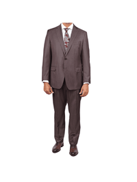 Thumbnail for Blujacket SUITS Blujacket Mens Brown 100% Reda Wool Regular Fit Suit