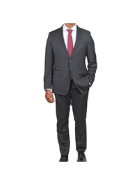 Thumbnail for Blujacket SUITS Blujacket Mens Charcoal Grey 100% Marzotto Wool Trim Fit Suit