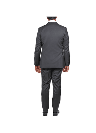 Blujacket SUITS Blujacket Mens Charcoal Grey 100% Marzotto Wool Trim Fit Suit