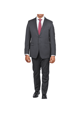 Blujacket SUITS Blujacket Mens Charcoal Grey 100% Marzotto Wool Trim Fit Suit