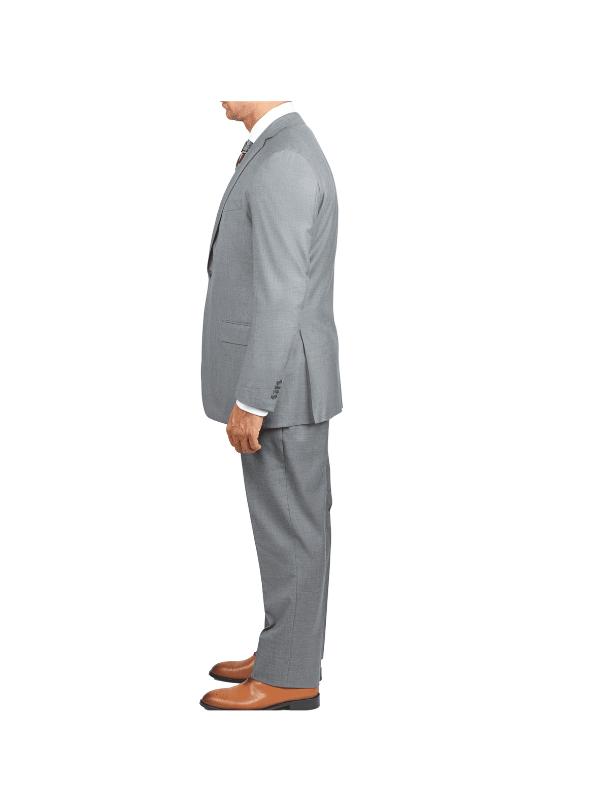 Blujacket SUITS Blujacket Mens Light Gray Wool Cashmere Regular Fit 2 Piece Suit