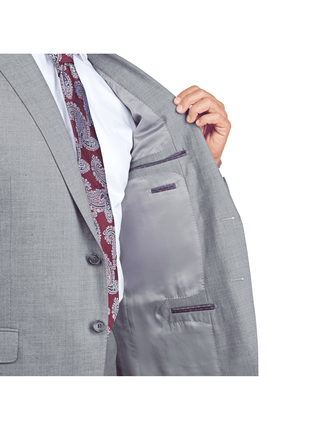 Blujacket SUITS Blujacket Mens Light Gray Wool Cashmere Regular Fit 2 Piece Suit