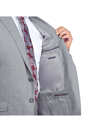 Thumbnail for Blujacket SUITS Blujacket Mens Light Gray Wool Cashmere Regular Fit 2 Piece Suit