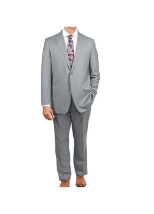Blujacket SUITS Blujacket Mens Light Gray Wool Cashmere Regular Fit 2 Piece Suit