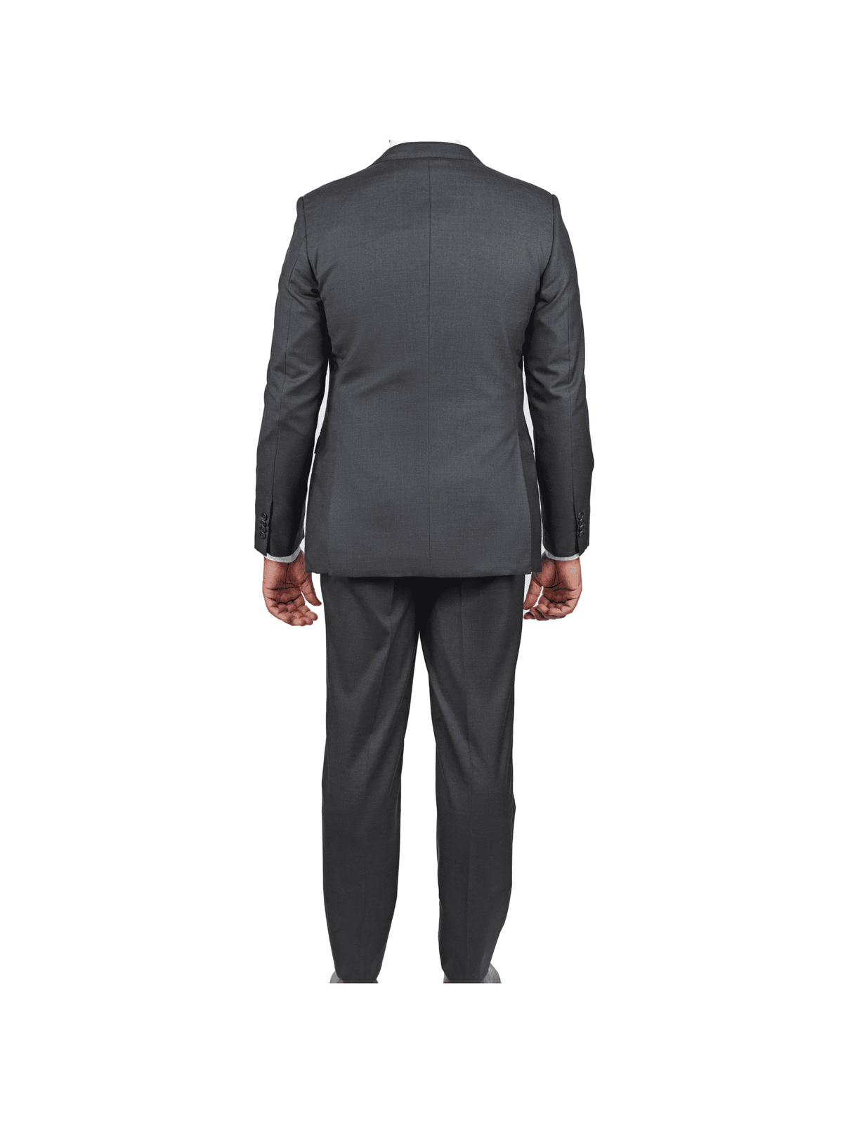 Blujacket SUITS Blujacket Mens Solid Charcoal Gray Wool Cashmere Trim Fit 2 Piece Suit