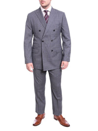 Thumbnail for Blujacket TWO PIECE SUITS Blujacket Classic Fit Blue Plaid Double Breasted Half Canvassed Reda Wool Suit