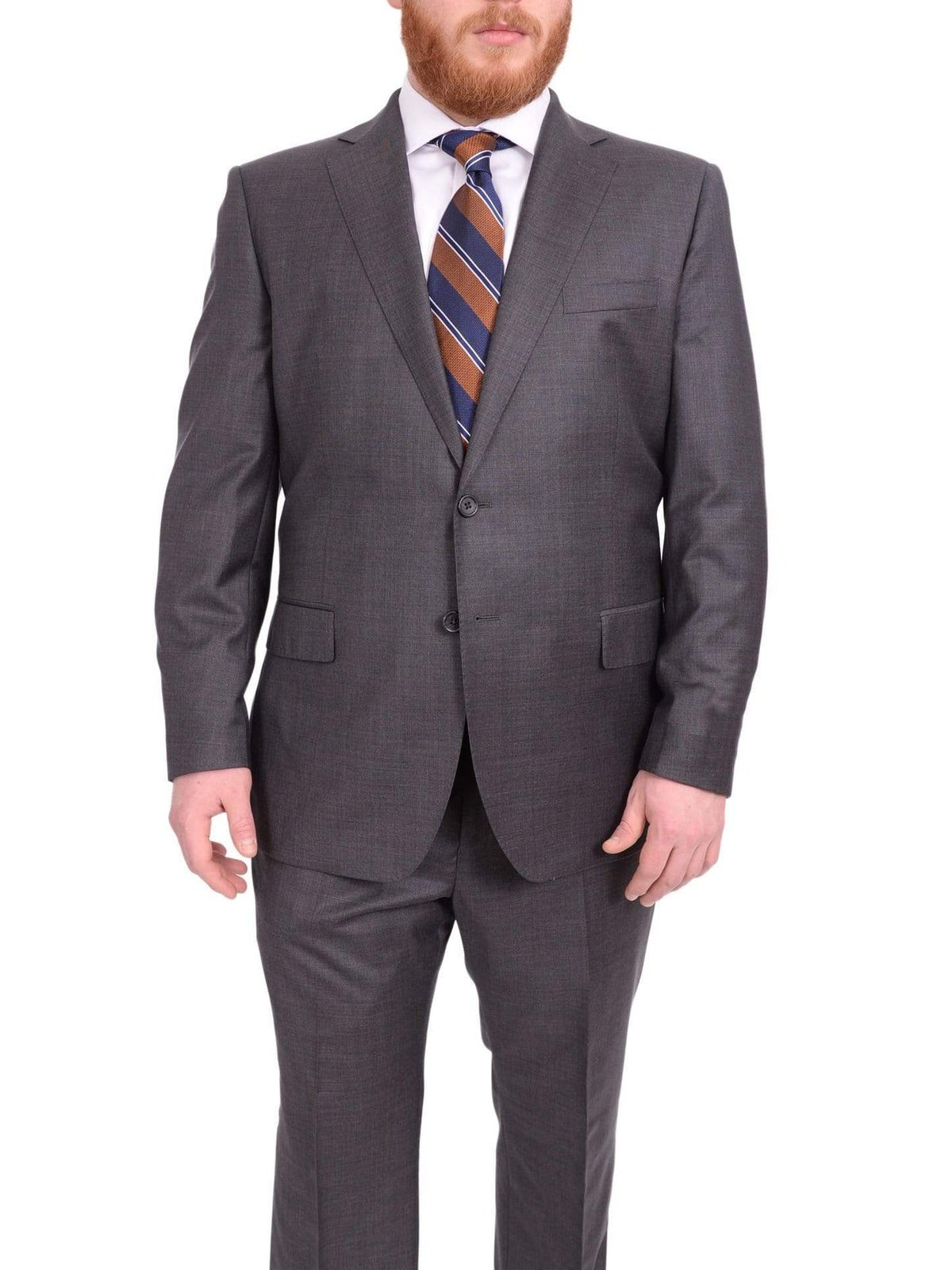 Blujacket TWO PIECE SUITS Blujacket Classic Fit Gray Heather Half Canvassed Reda Italian Wool Suit