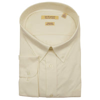 Thumbnail for Brand J SHIRTS Mens Cotton Solid Ecru Regular Fit Button-Down Collar Oxford Dress Shirt