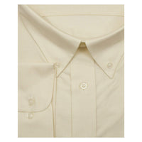 Thumbnail for Brand J SHIRTS Mens Cotton Solid Ecru Regular Fit Button-Down Collar Oxford Dress Shirt