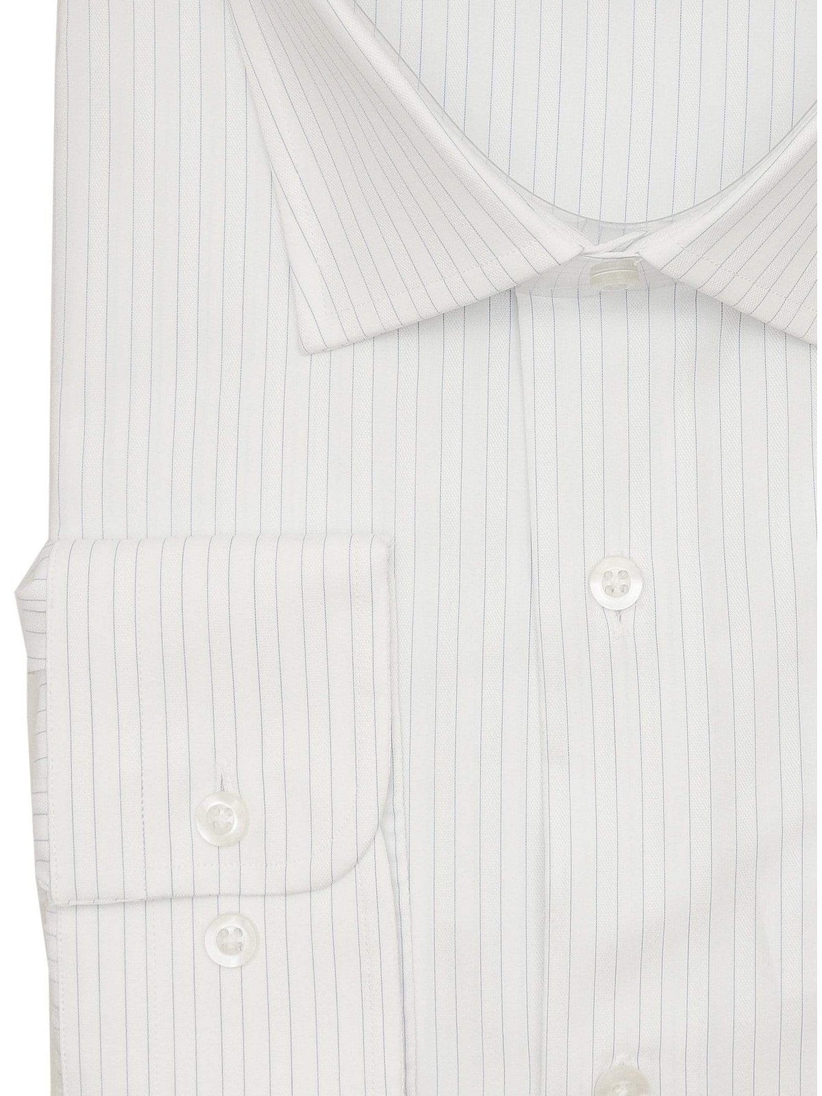 Brand M SHIRTS Mens Cotton Blue Striped Contemporary Fit Spread Collar Stretch Dress Shirt