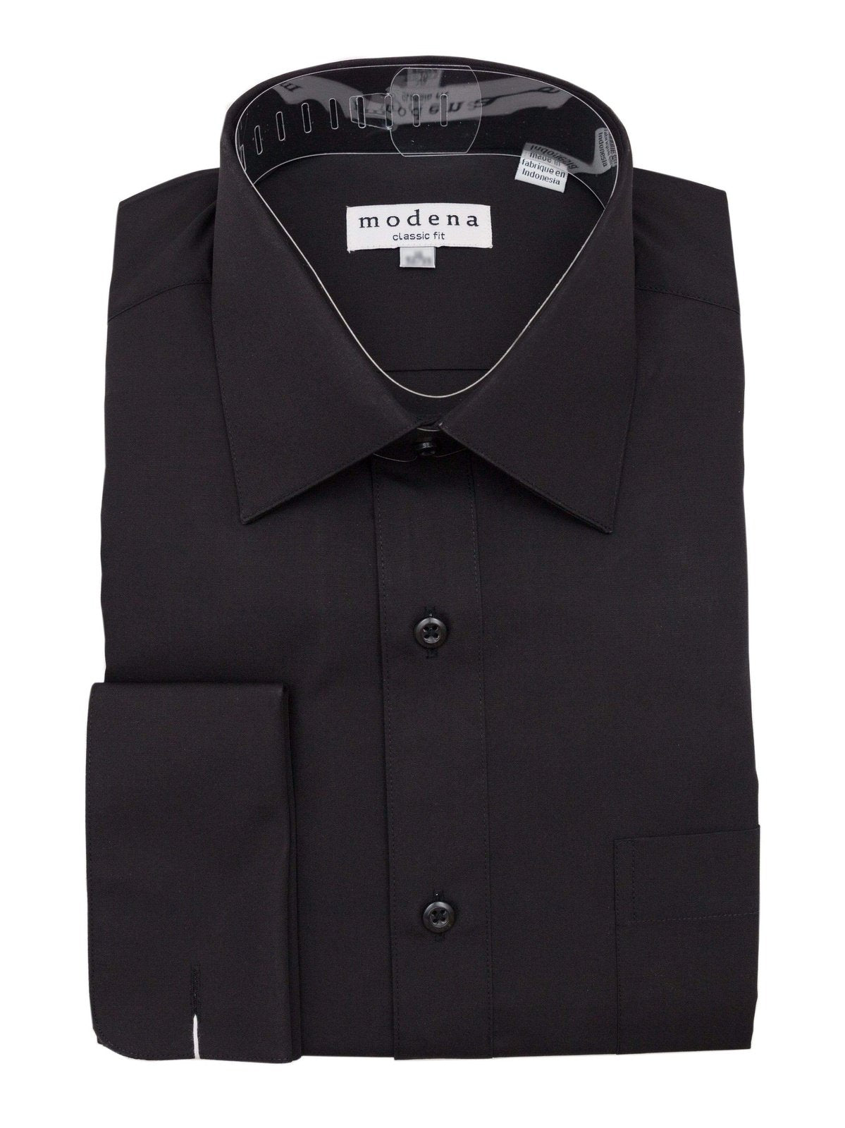 Shop Regular Fit French Cuff Black Dress Shirt | The Suit Depot Shop Regular Fit French Cuff Black Dress Shirt | The Suit Depot