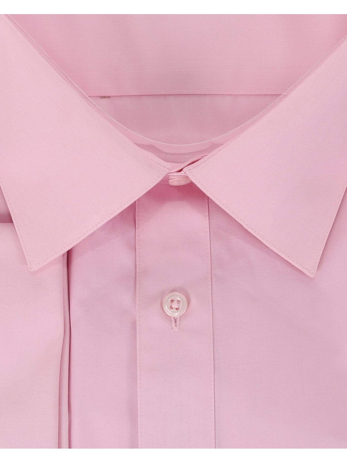 Brand M SHIRTS Mens Solid Pink Regular Fit Spread Collar French Cuff Dress Shirt
