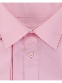 Thumbnail for Brand M SHIRTS Mens Solid Pink Regular Fit Spread Collar French Cuff Dress Shirt