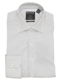 Thumbnail for Brand P & S SHIRTS Mens Cotton Black Checkered Slim Fit Cutaway Collar Wrinkle Free Dress Shirt