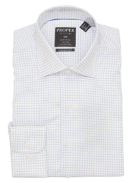 Thumbnail for Brand P & S SHIRTS Mens Cotton Blue Checkered Slim Fit Cutaway Collar Wrinkle Free Dress Shirt
