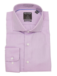Thumbnail for Brand P & S SHIRTS Mens Cotton Solid Purple Slim Fit Spread Collar Wrinkle Free Dress Shirt