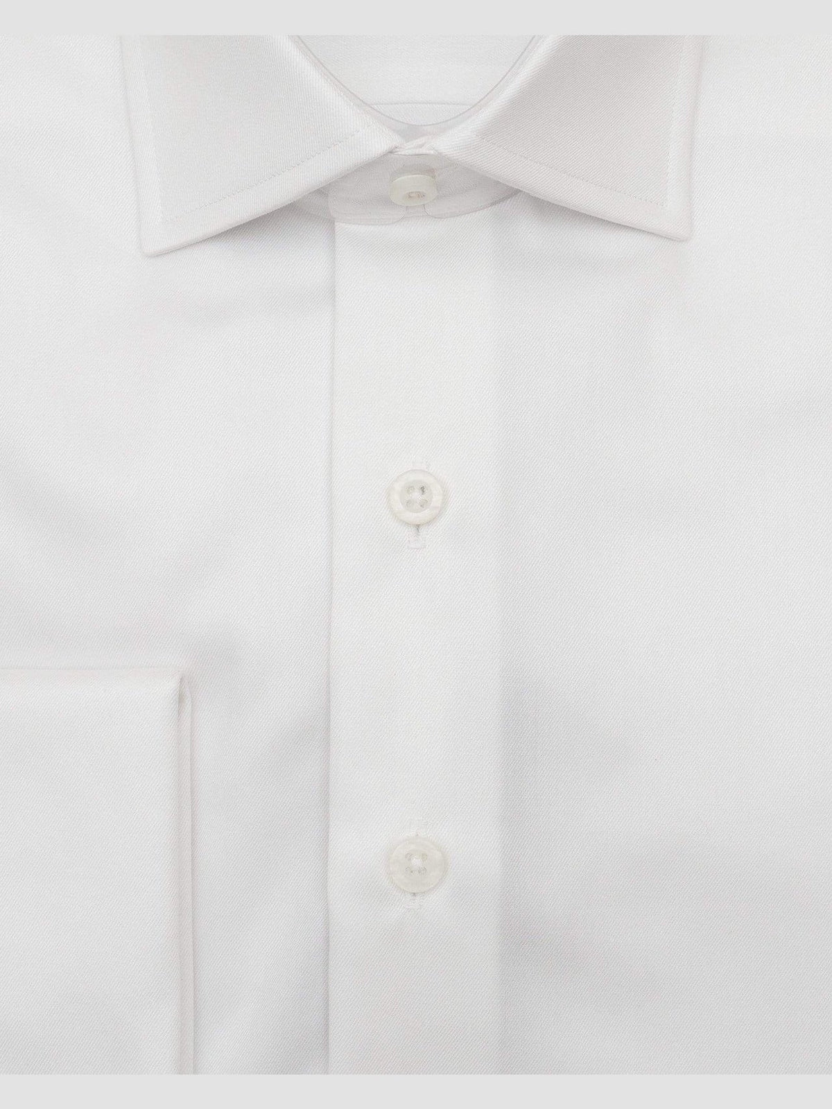 Brand P SHIRTS Mens Cotton Solid White Slim Fit Spread Collar Wrinkle Free Dress Shirt